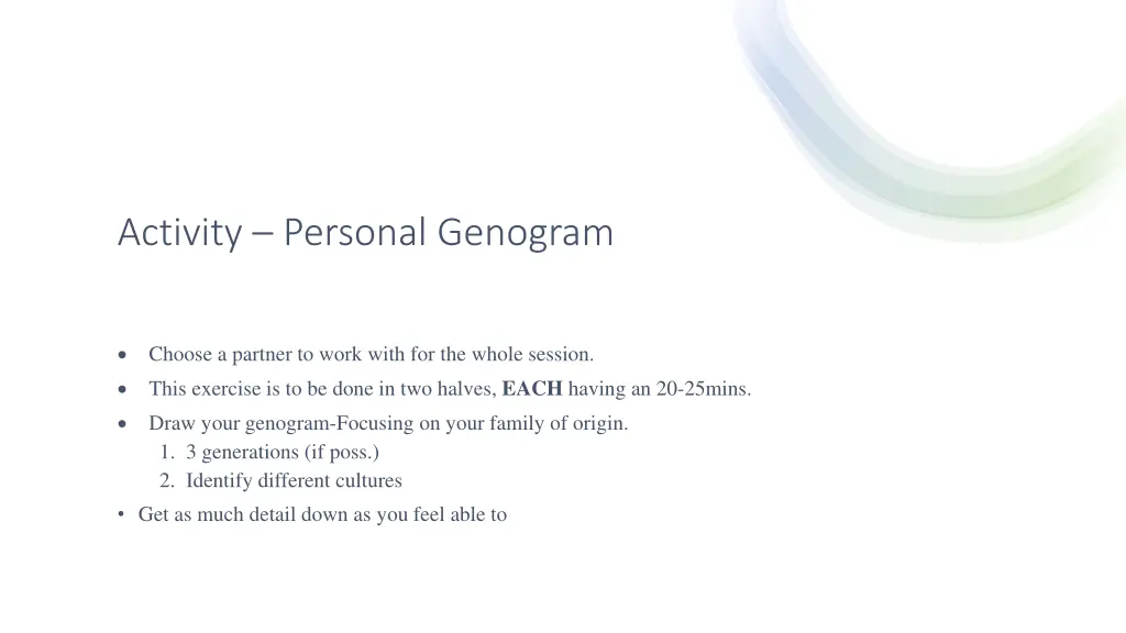 activity personal genogram