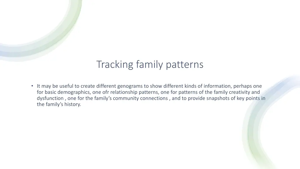 tracking family patterns