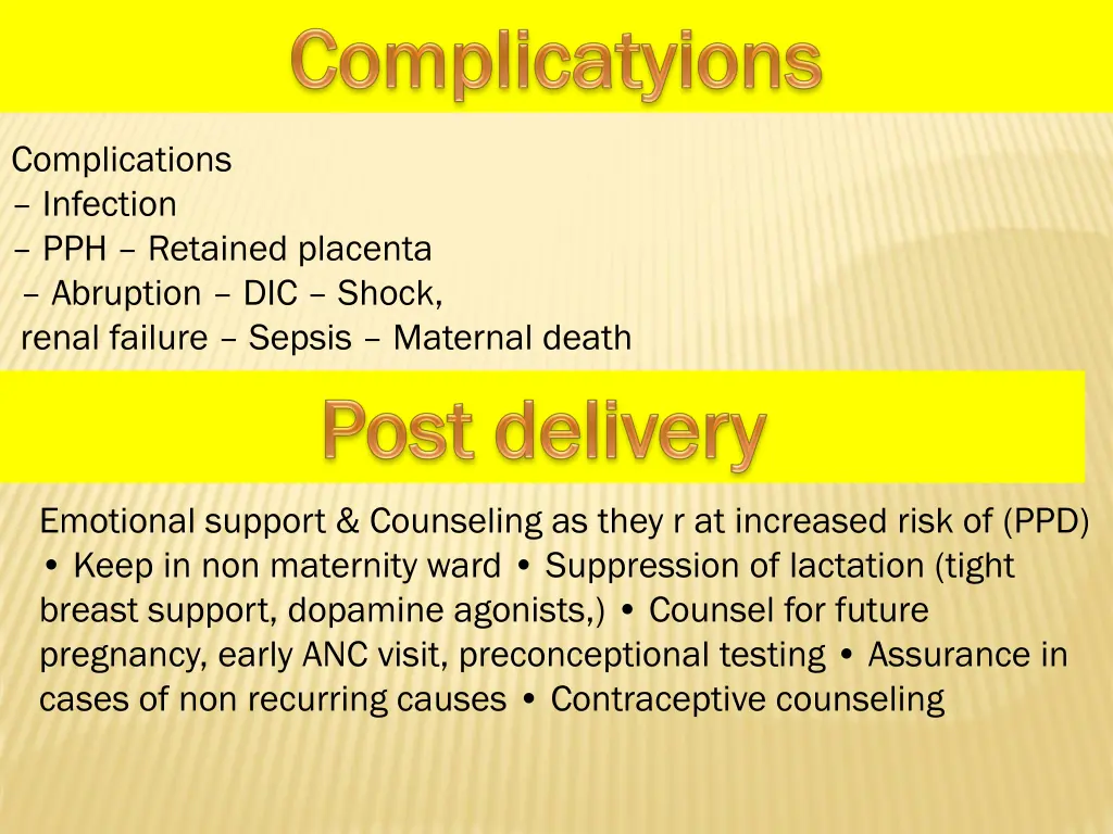 complications infection pph retained placenta