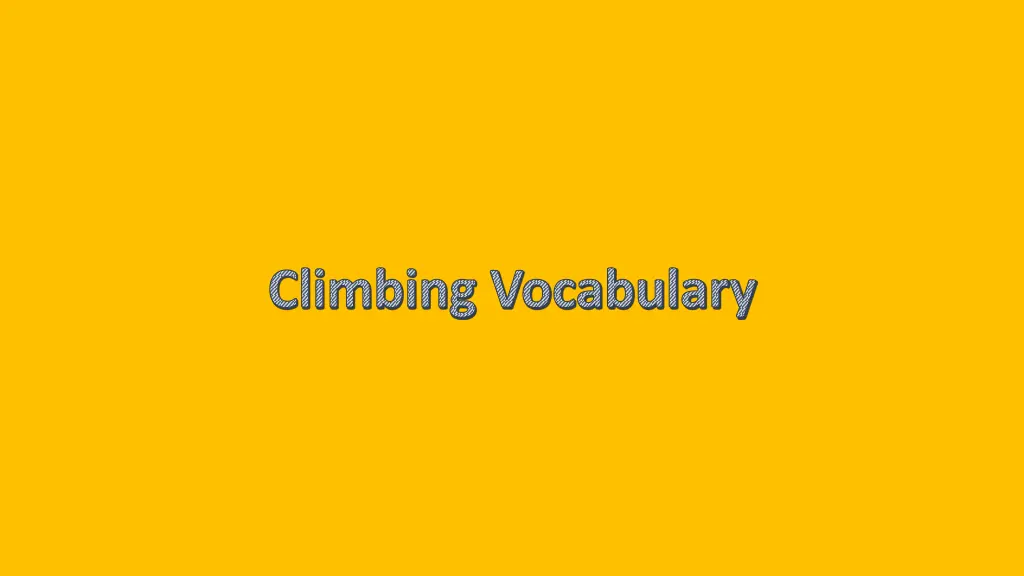 climbing vocabulary