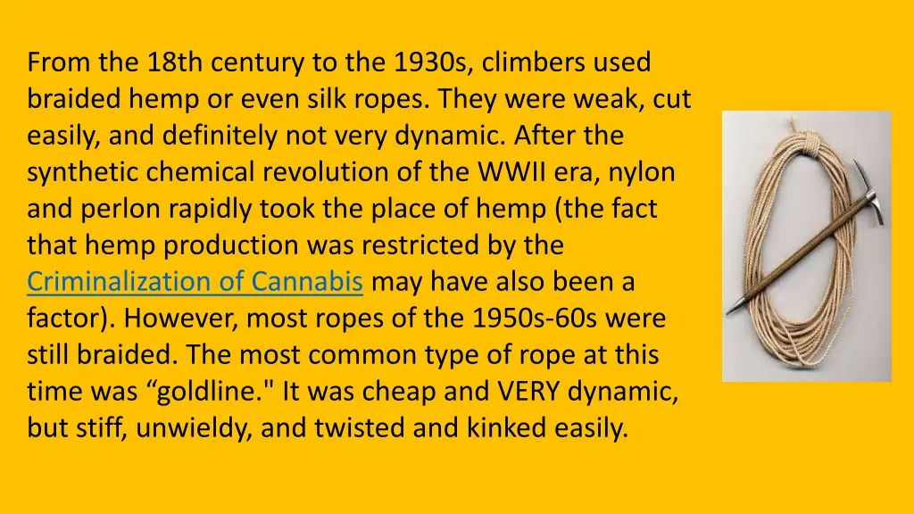 from the 18th century to the 1930s climbers used