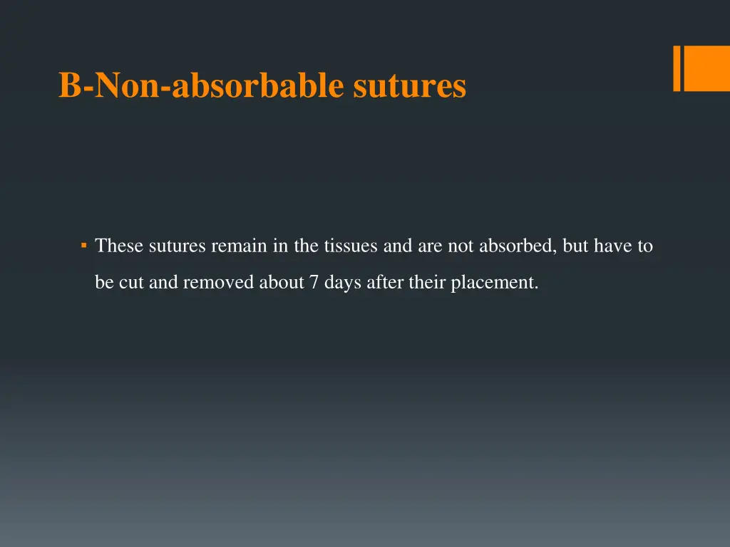 b non absorbable sutures