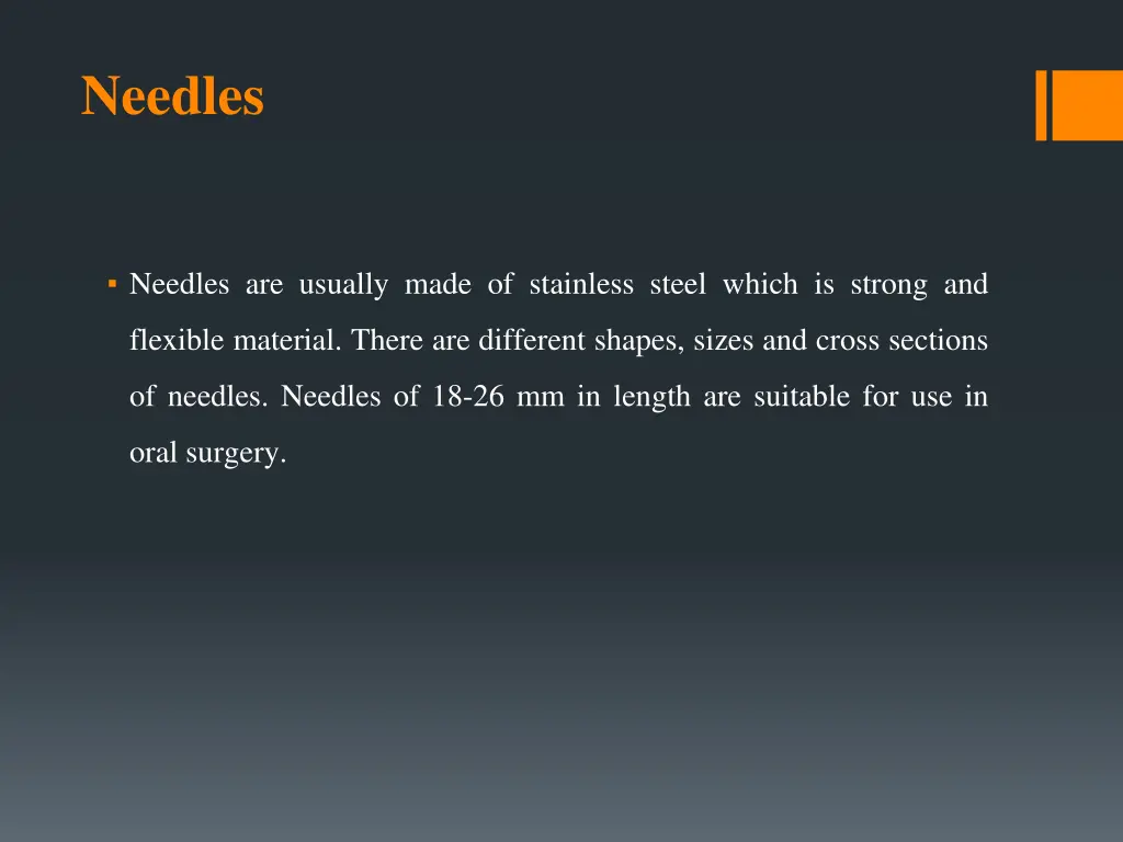 needles