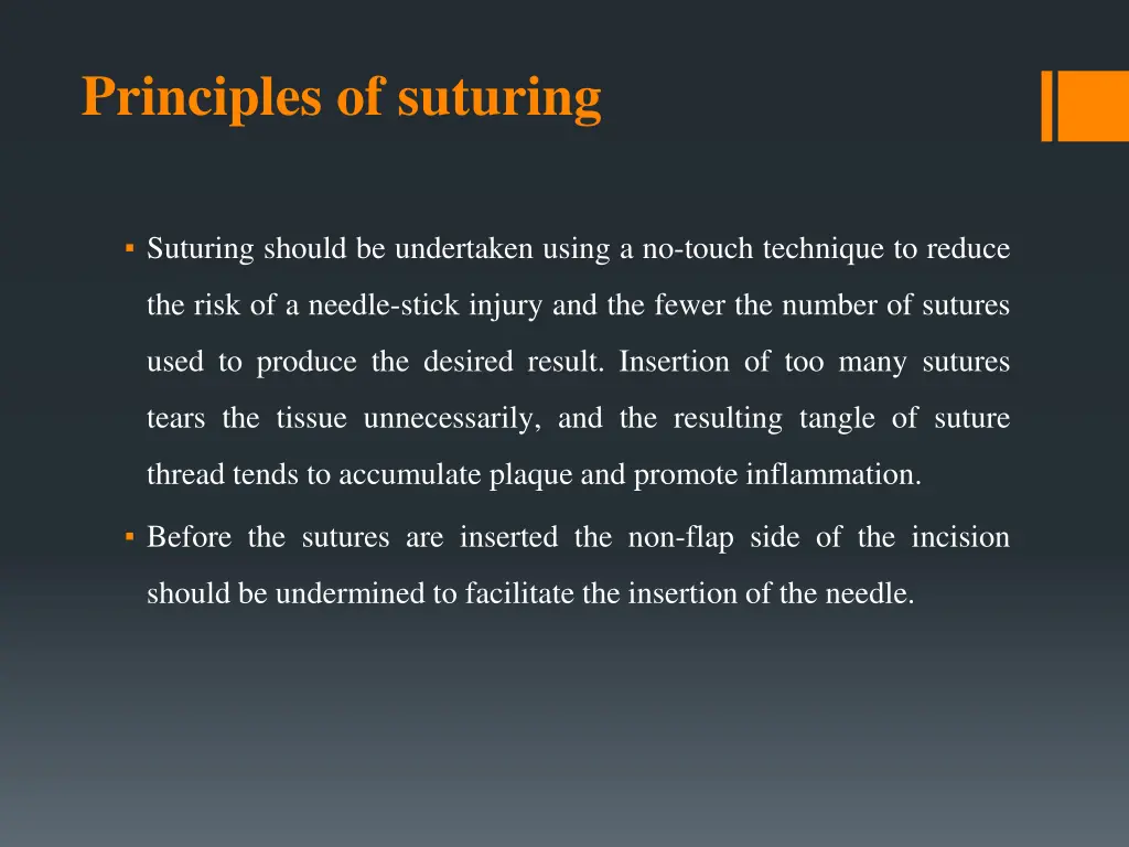 principles of suturing