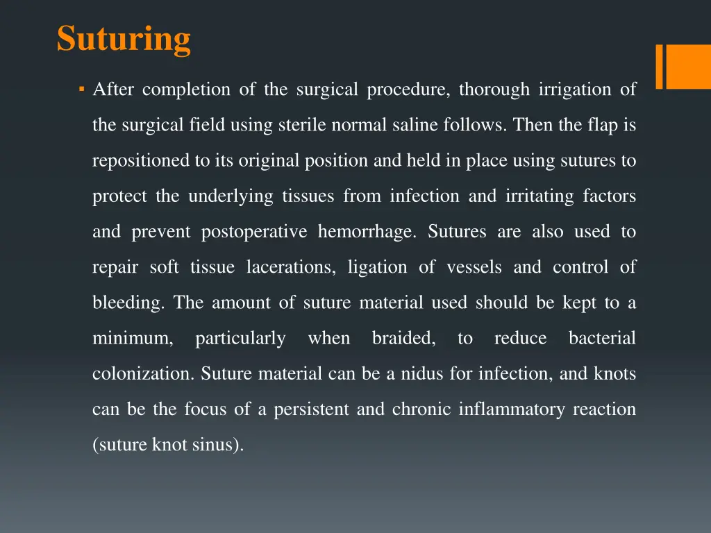 suturing