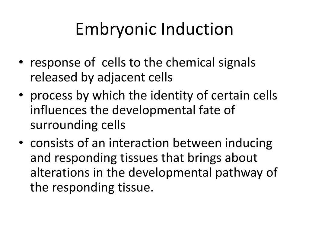 embryonic induction