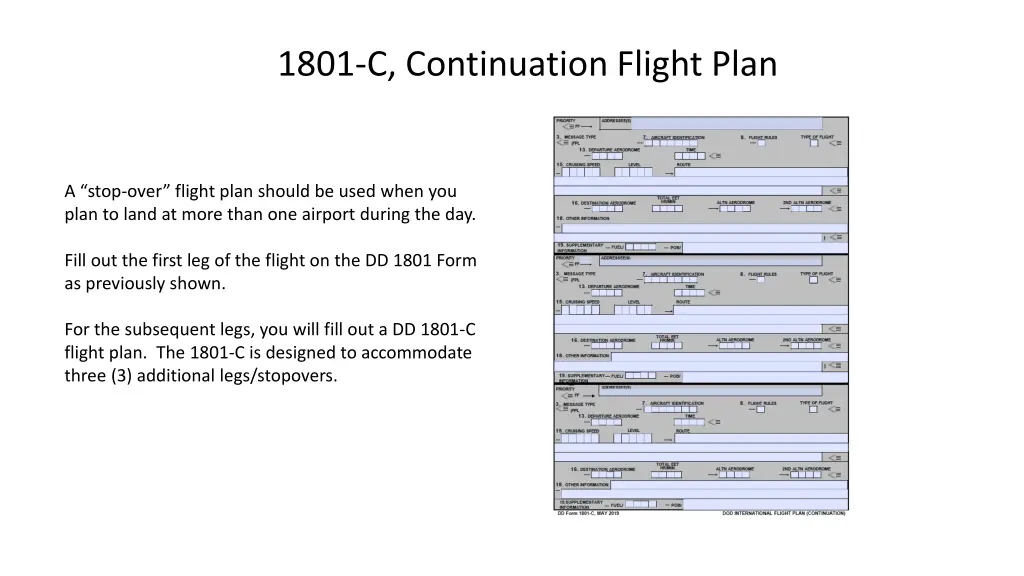 1801 c continuation flight plan