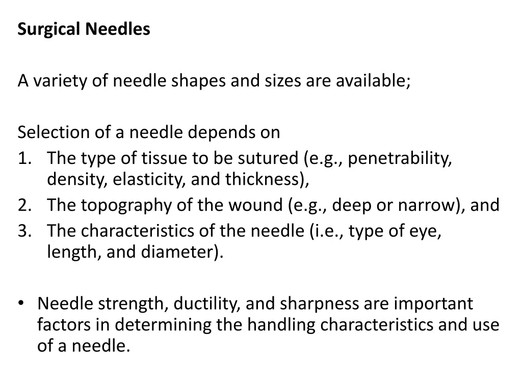 surgical needles