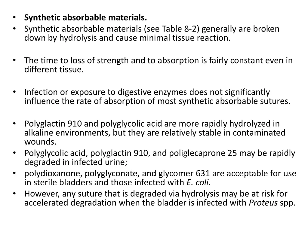 synthetic absorbable materials synthetic