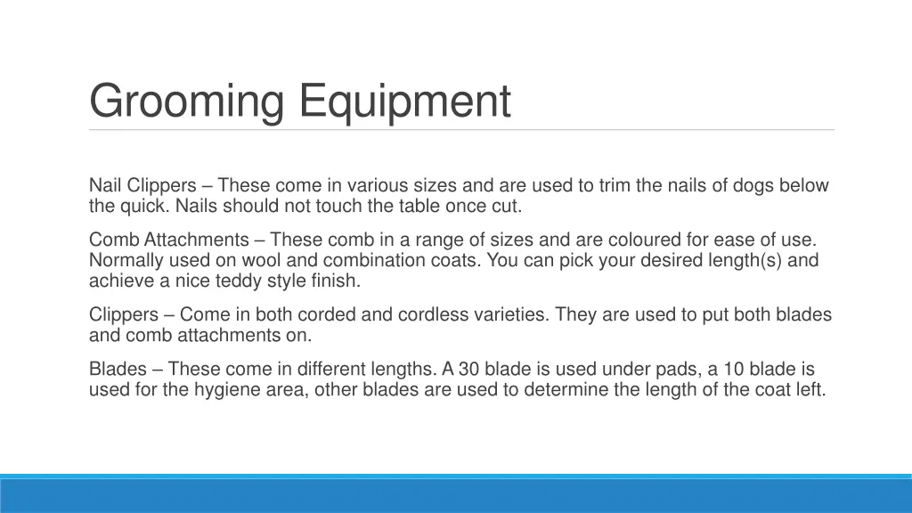 grooming equipment 2