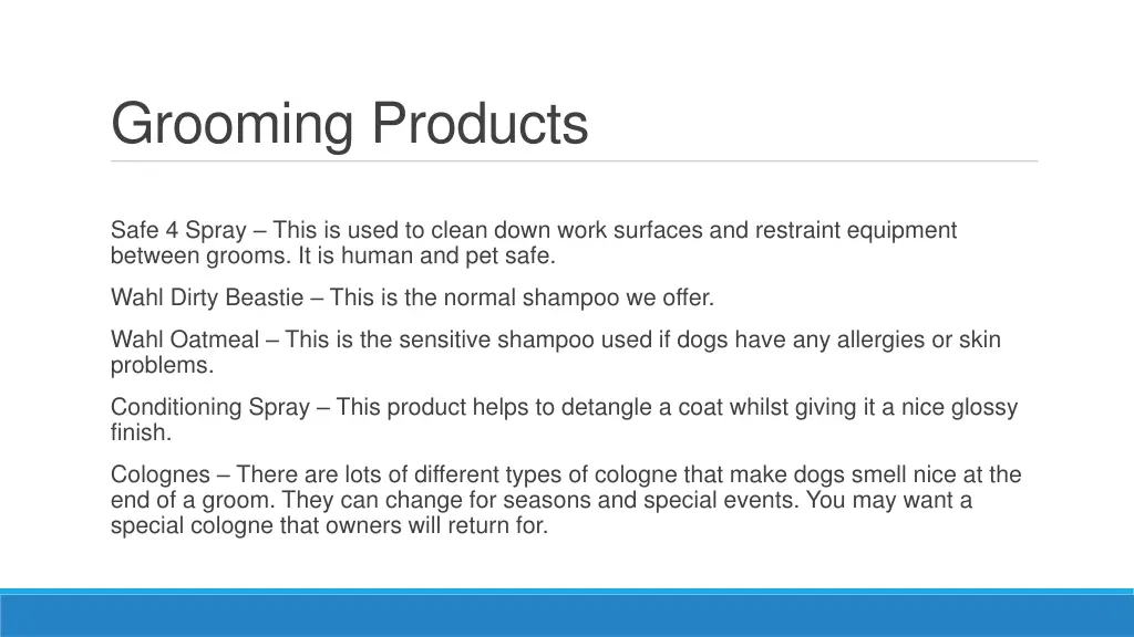 grooming products 1