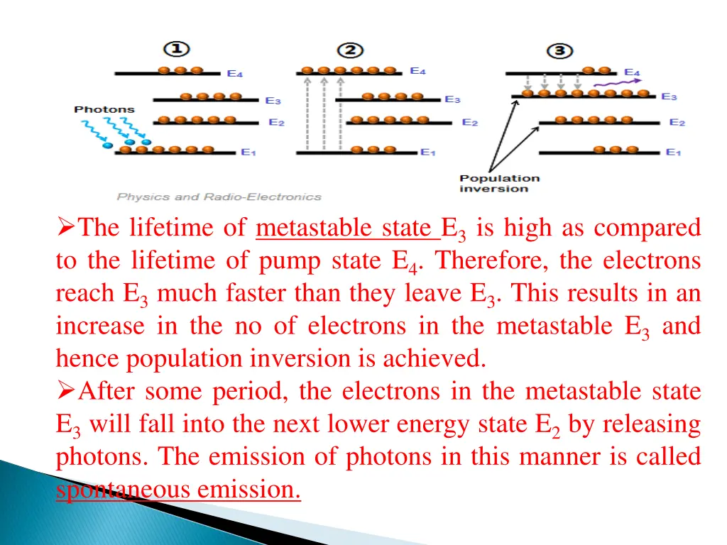 the lifetime of metastable state e 3 is high