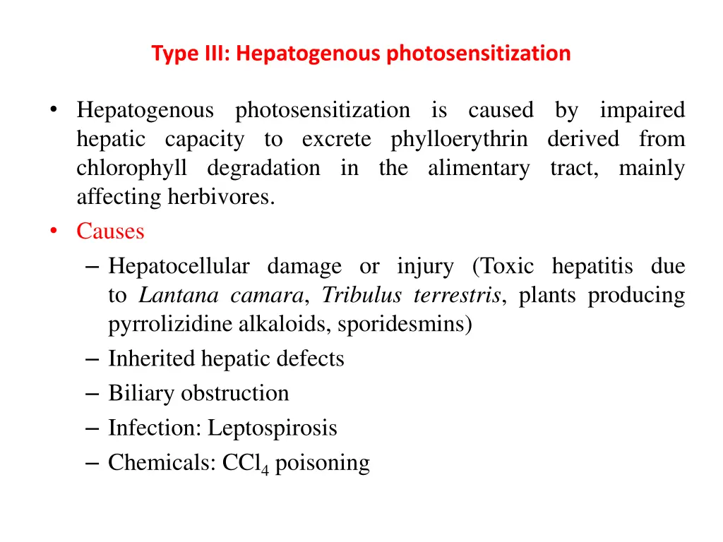 type iii hepatogenous photosensitization