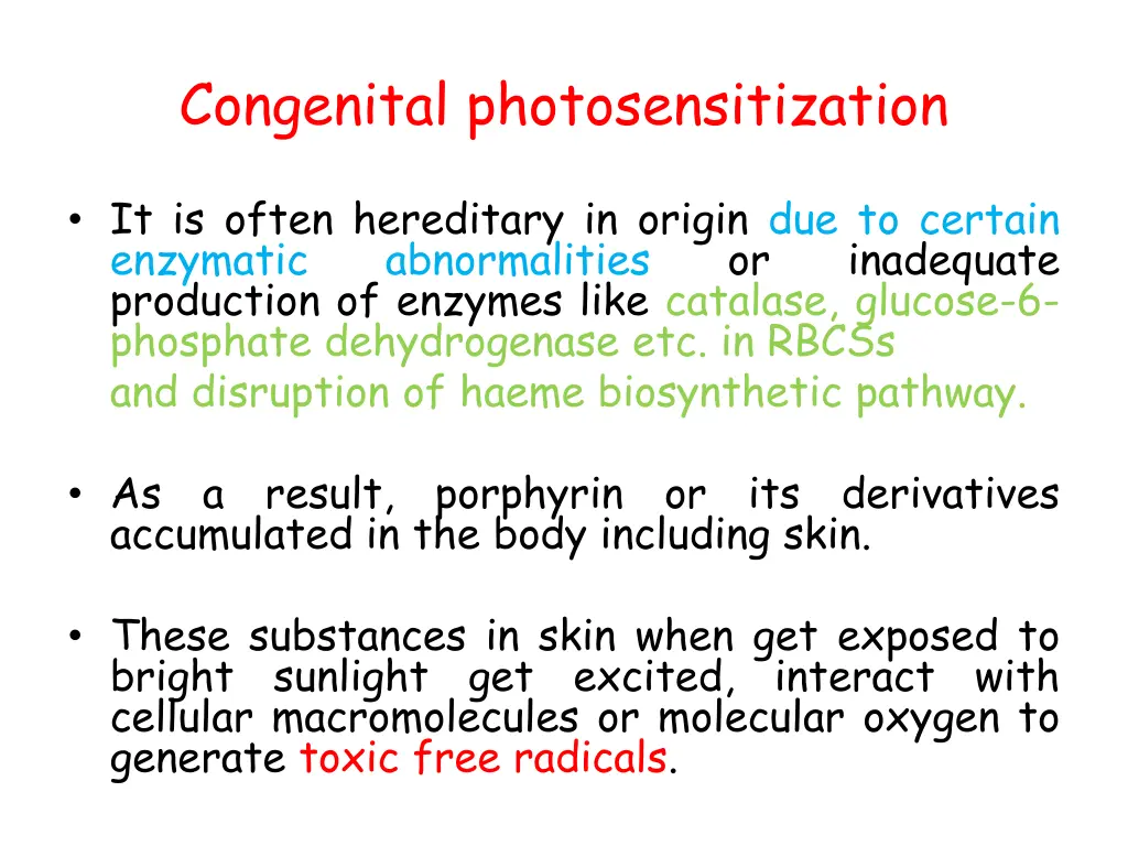 congenital photosensitization