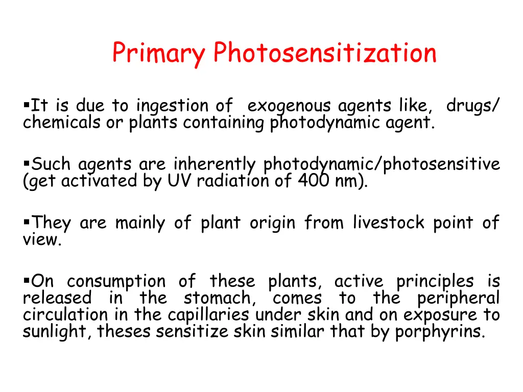 primary photosensitization