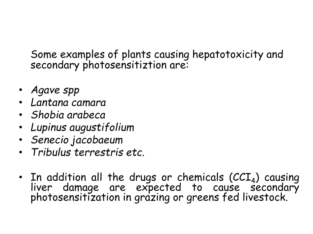 some examples of plants causing hepatotoxicity