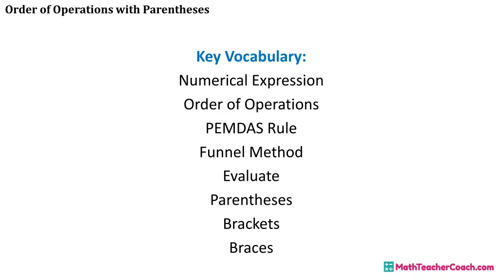 order of operations with parentheses 1