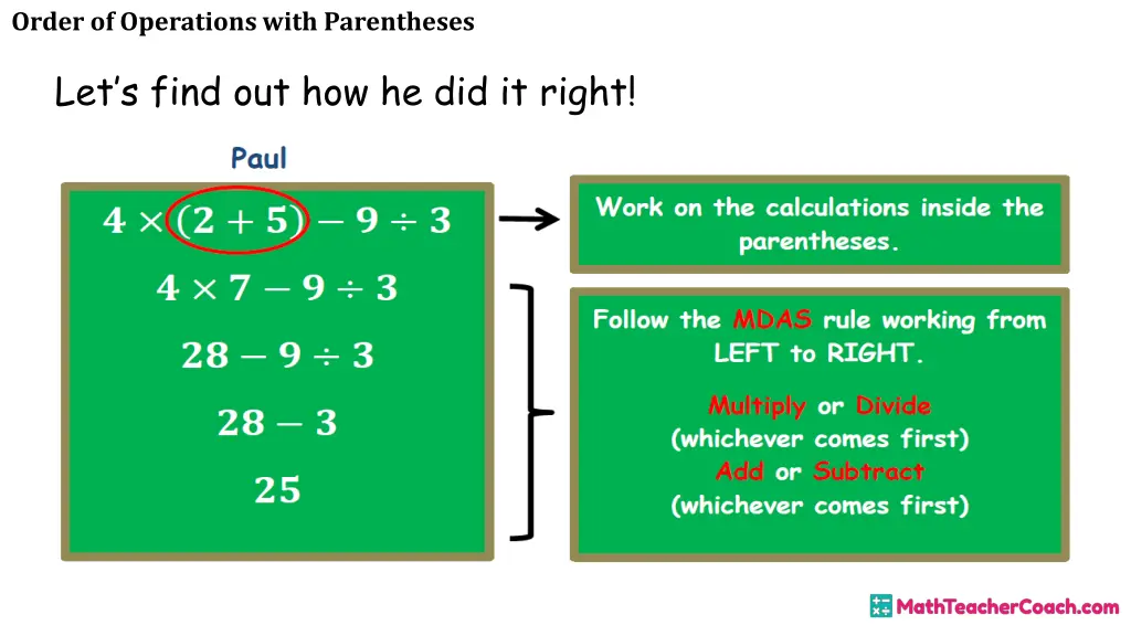 order of operations with parentheses 22