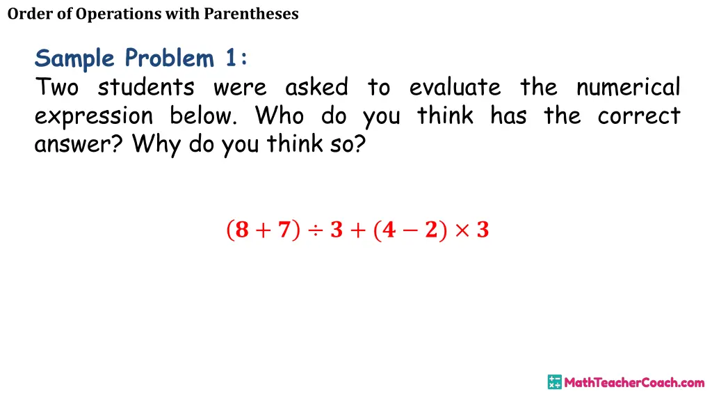 order of operations with parentheses 24