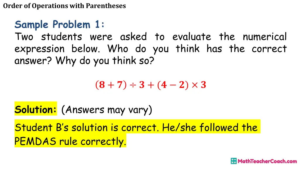 order of operations with parentheses 26