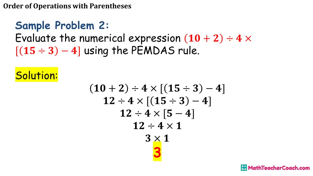 order of operations with parentheses 27