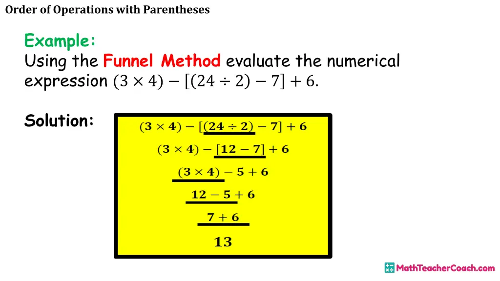 order of operations with parentheses 30