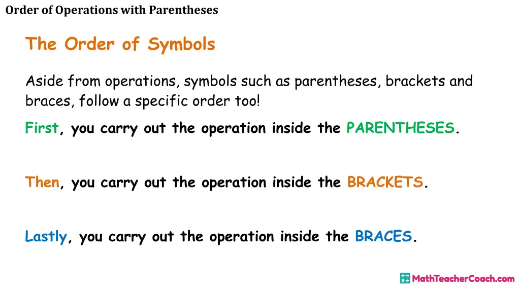 order of operations with parentheses 9