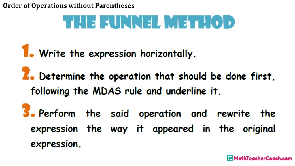 order of operations without parentheses