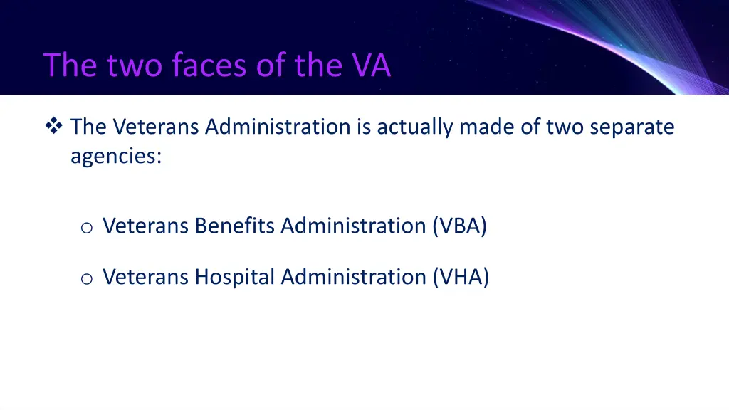 the two faces of the va