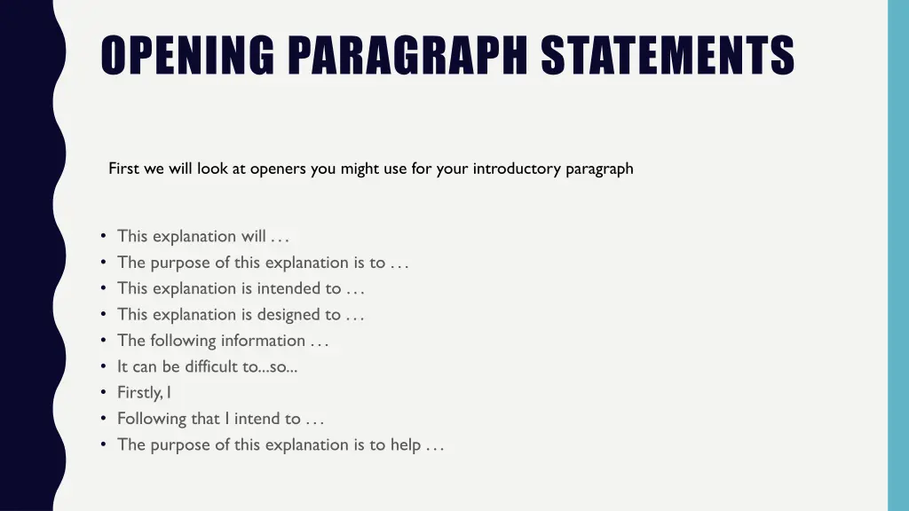 opening paragraph statements