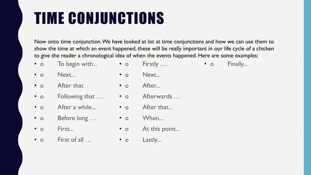 time conjunctions