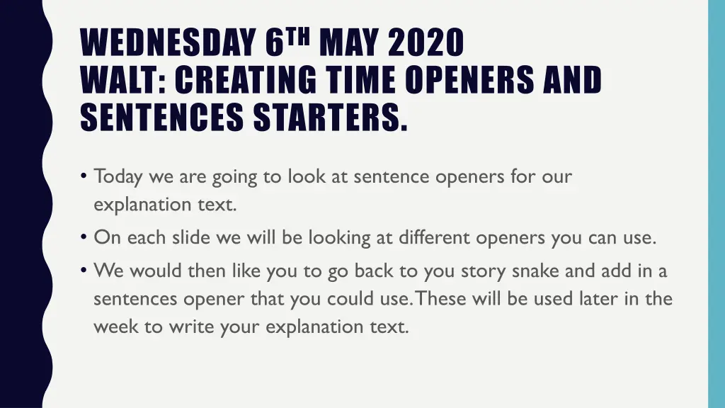 wednesday 6 th may 2020 walt creating time