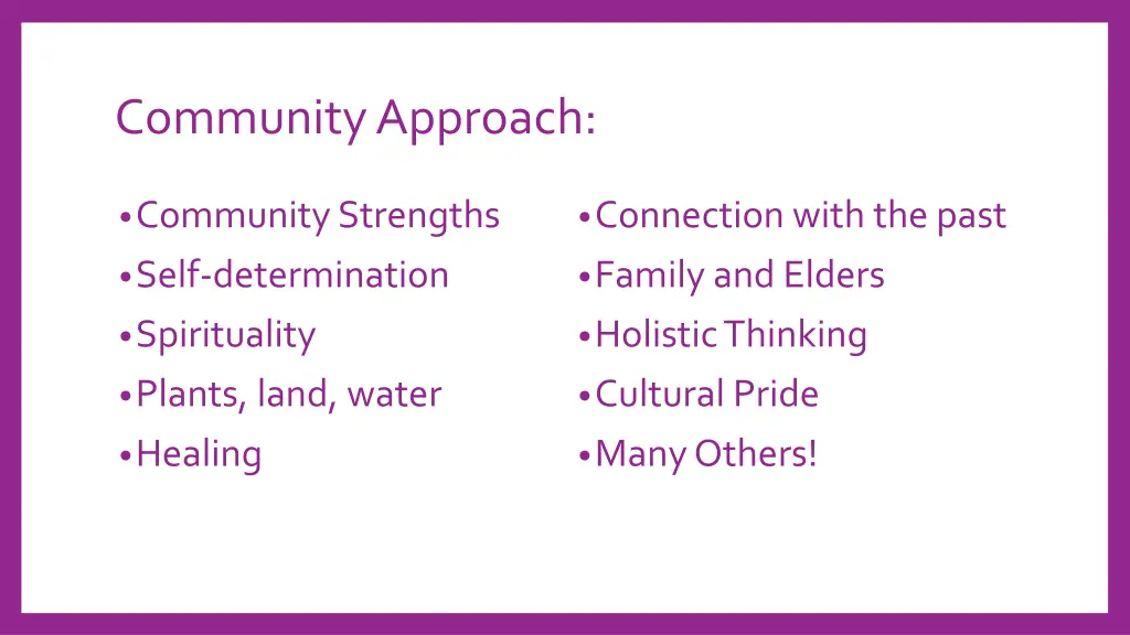 community approach