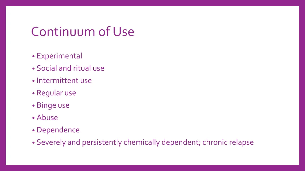 continuum of use