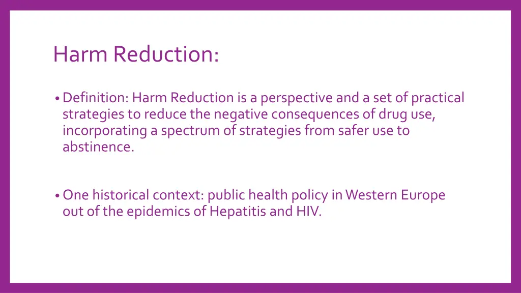 harm reduction