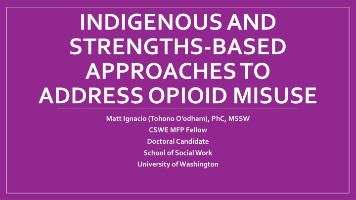 indigenous and strengths based approaches