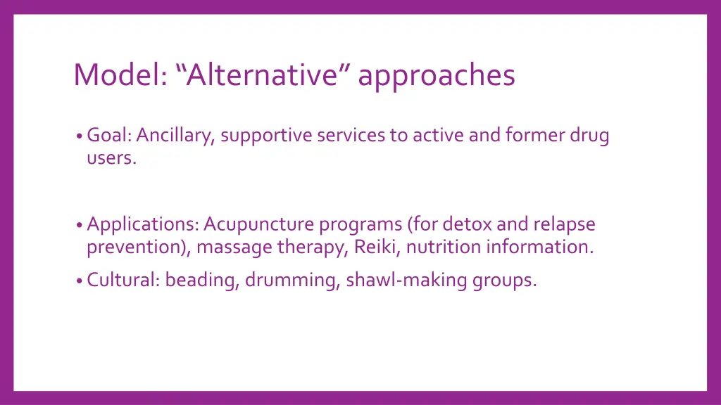 model alternative approaches