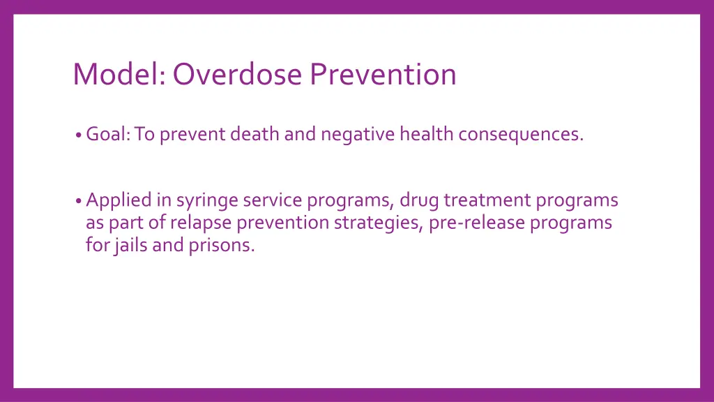 model overdose prevention