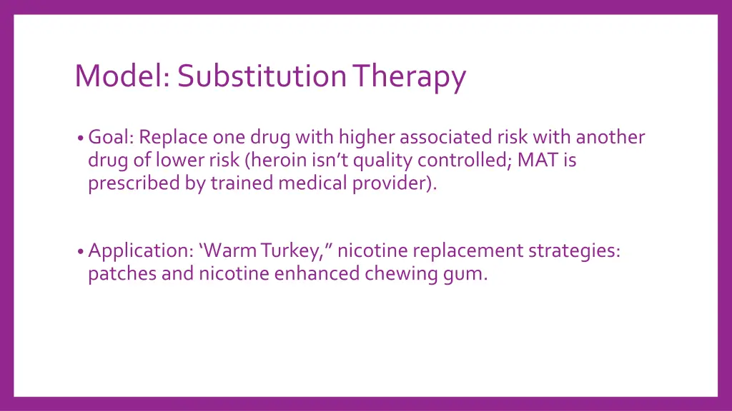 model substitution therapy