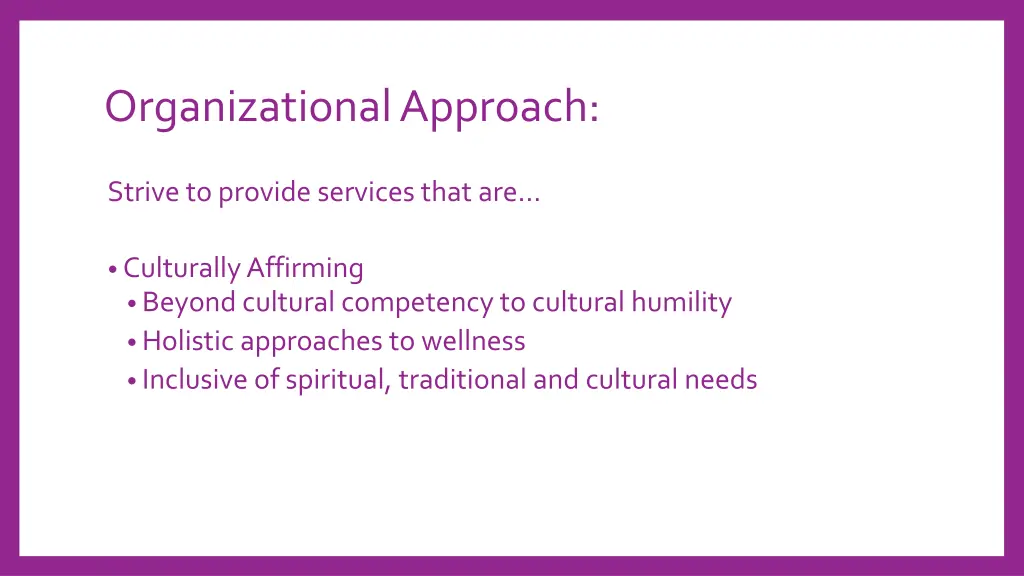 organizational approach