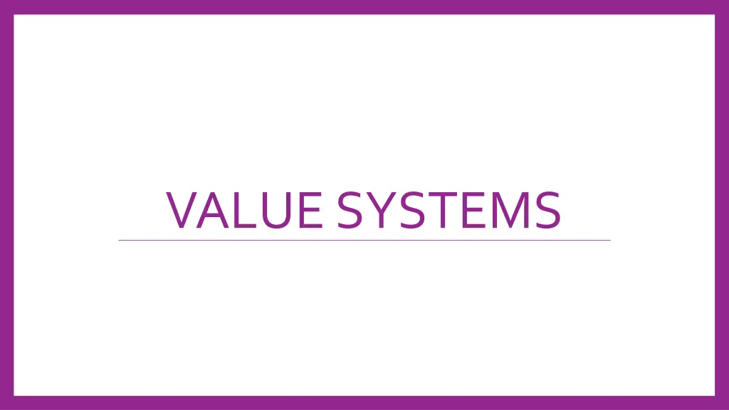 value systems