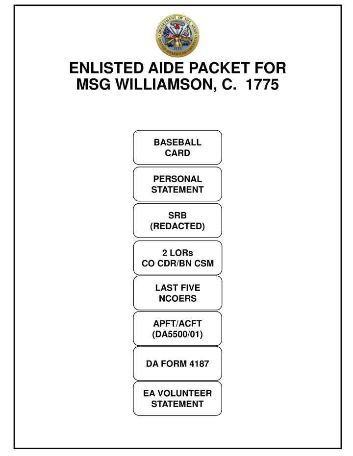 enlisted aide packet for msg williamson c 1775