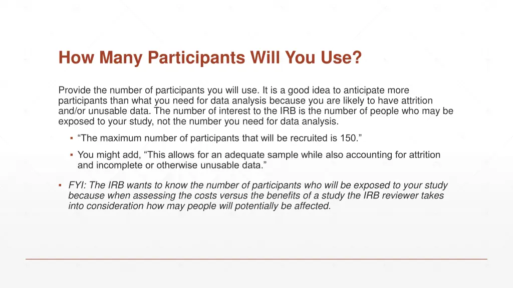 how many participants will you use