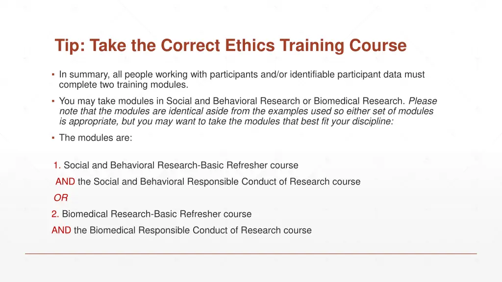 tip take the correct ethics training course