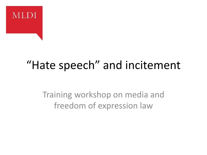 hate speech and incitement