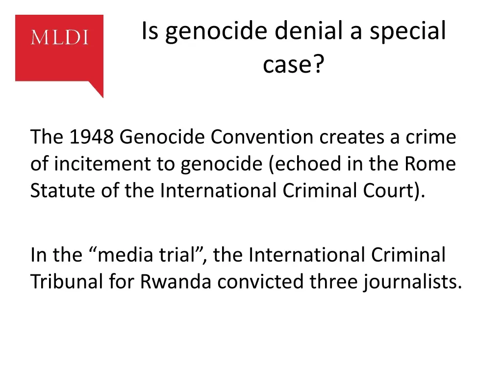 is genocide denial a special case