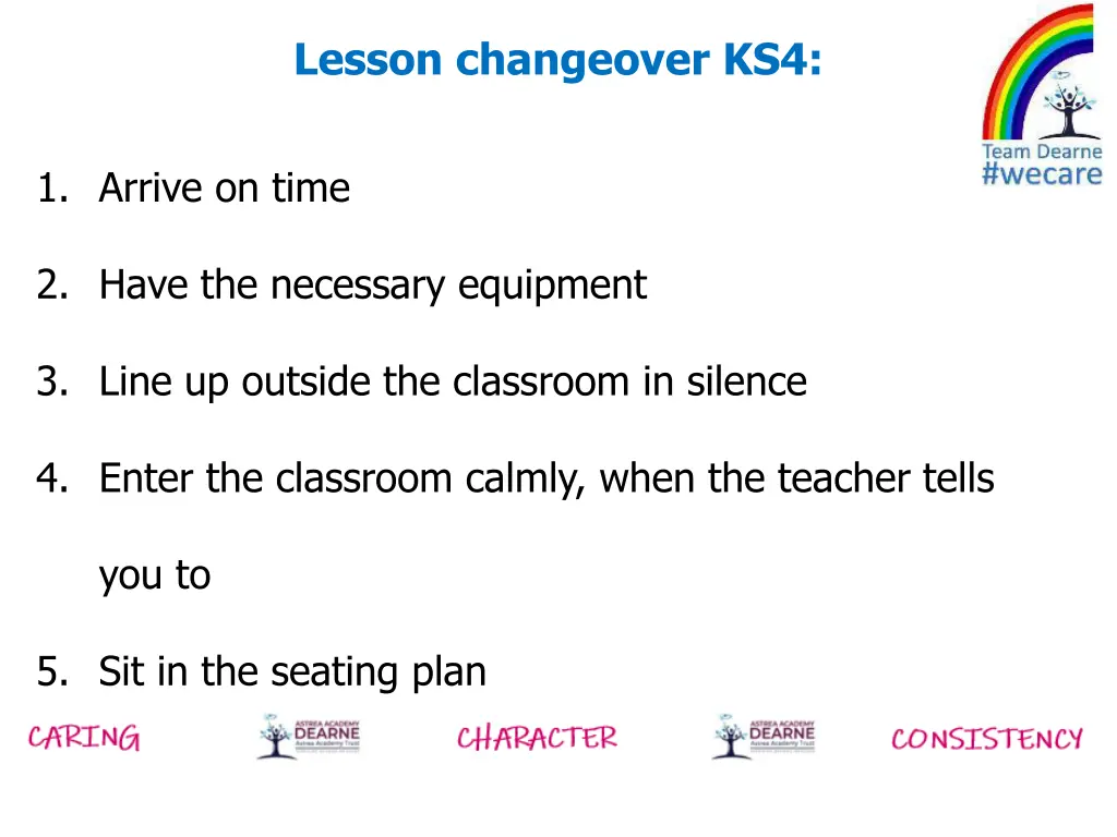 lesson changeover ks4