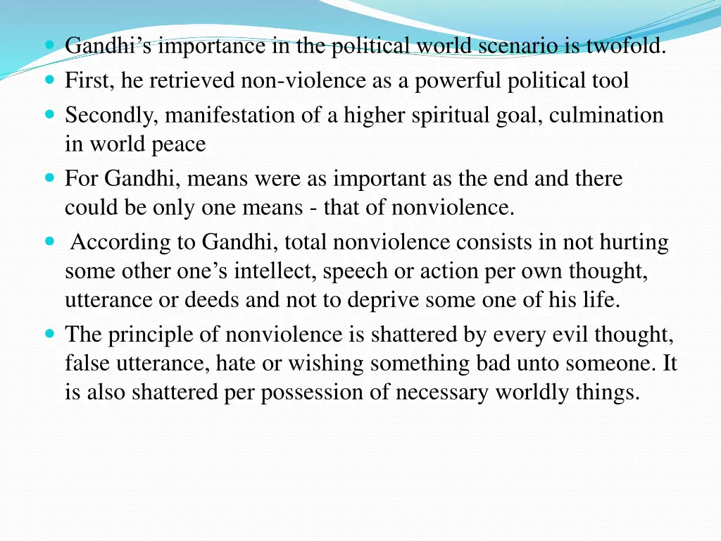 gandhi s importance in the political world