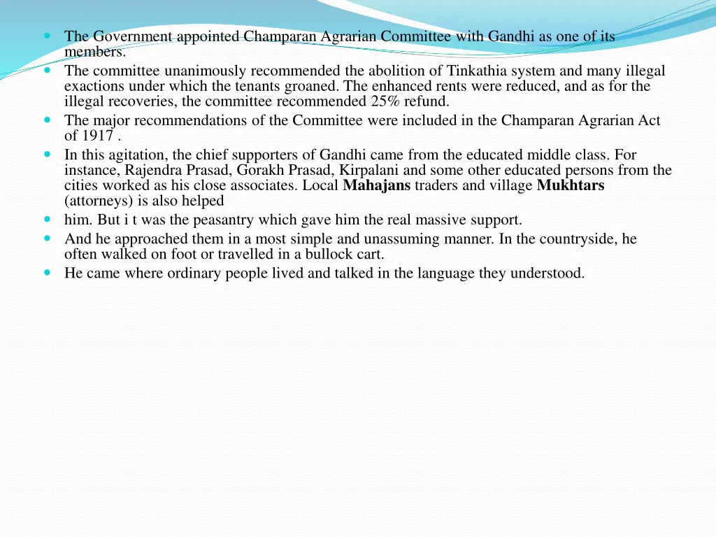 the government appointed champaran agrarian