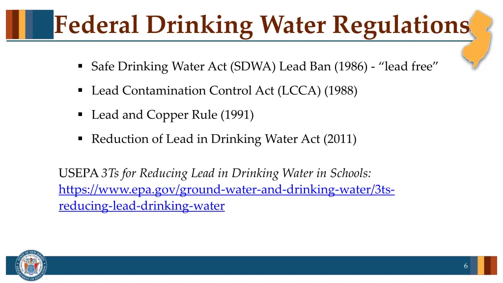 federal drinking water regulations